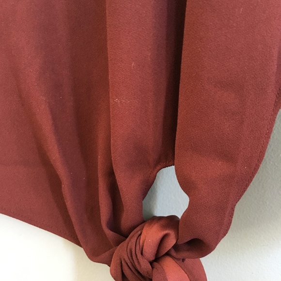 NWT Talbots Burgundy bottom knot blouse - Picture 5 of 8